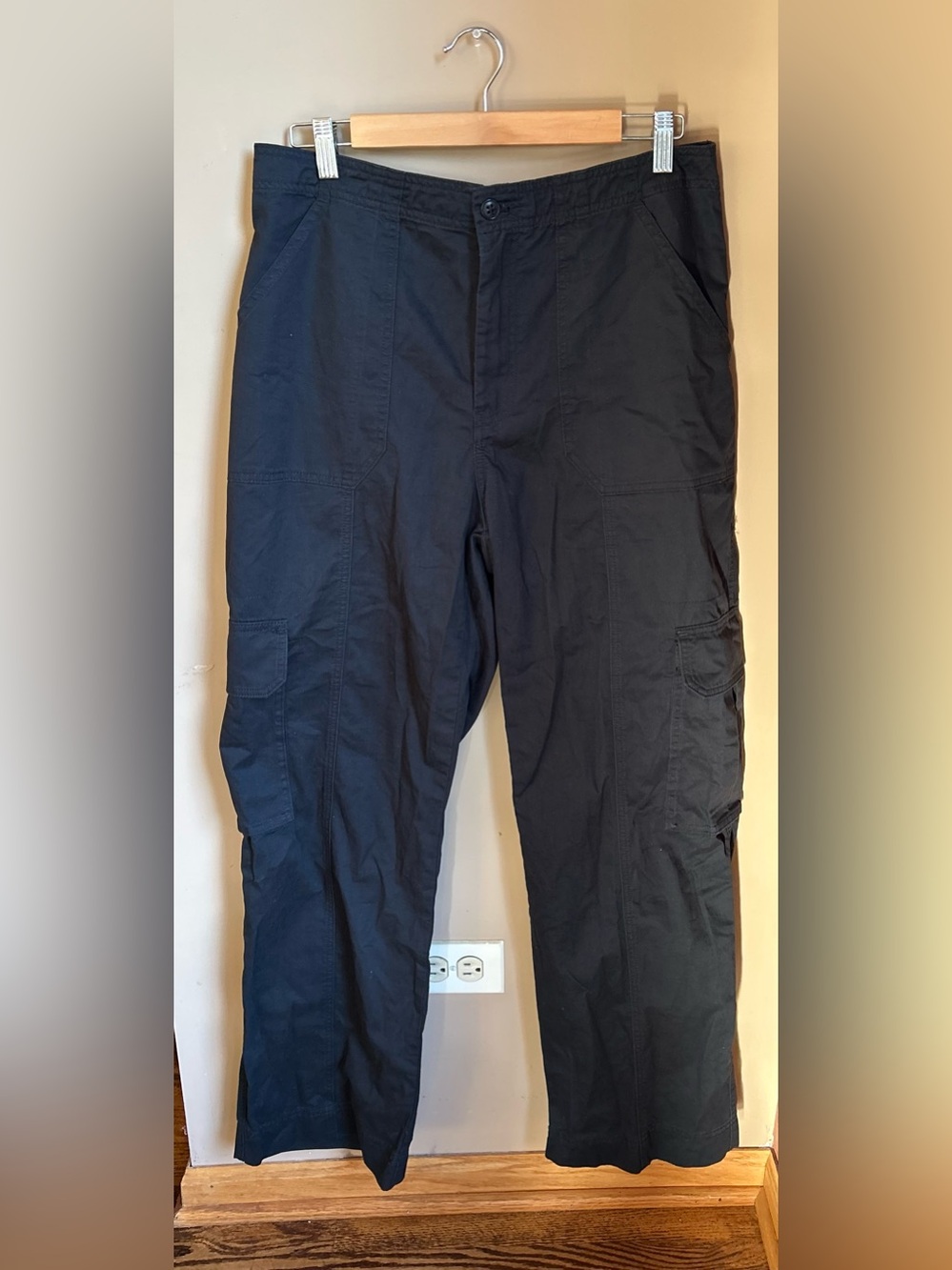 Abercrombie Black Cargo Pants - Lightweight Utility Trousers